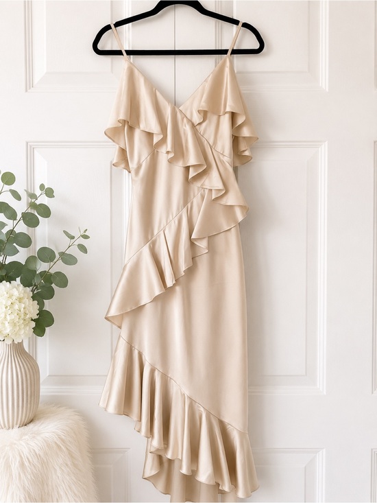 Abercrombie & Fitch Dresses & Skirts - Abercrombie & Fitch Champagne Ruffle Slip Dress